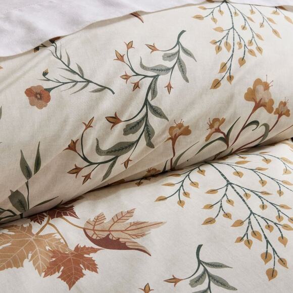 Pottery Barn Autumn Botanical Print Percale Duvet Cover Bedding Full Queen NEW - Picture 2 of 5